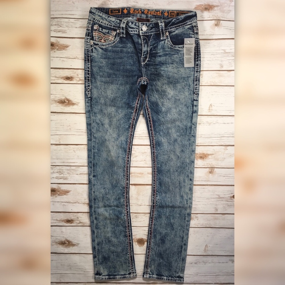 Rock Revival Low Rise Straight Stretch Jeans FIRM$ - Picture 6 of 8